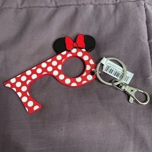 NEW W TAGS Disney Minnie Mouse Key Chain door handle cart pull / metal
